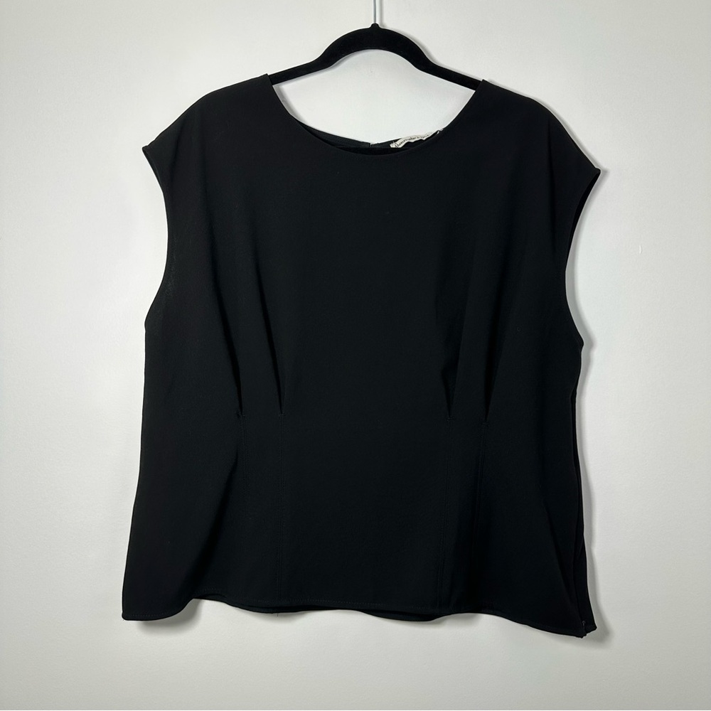 Abercrombie & Fitch Black Cap-Sleeve Blouse
